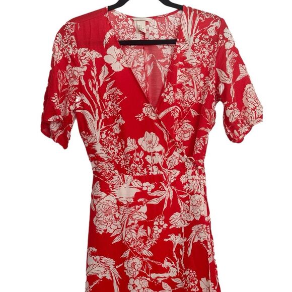 Red Patterned Wrap dress, Maxi dress, size 8 - Picture 4 of 4